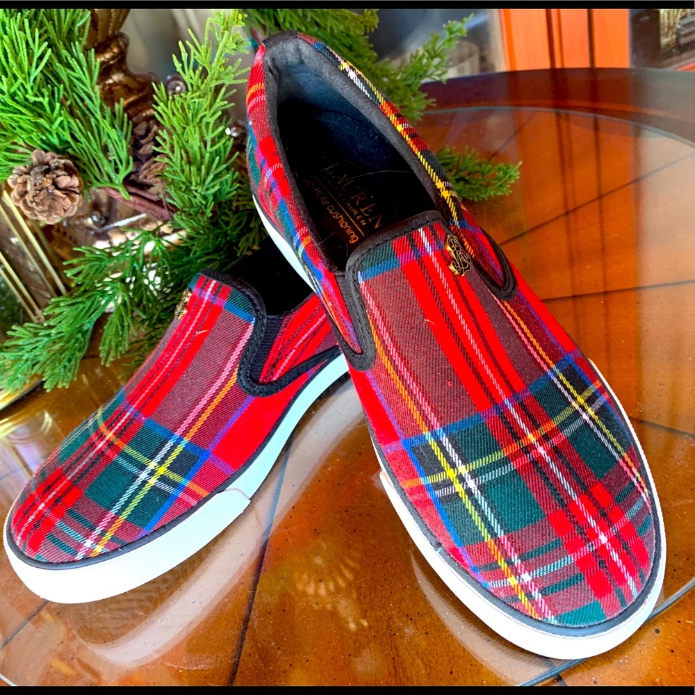 Ralph Lauren plaid slip on loafer